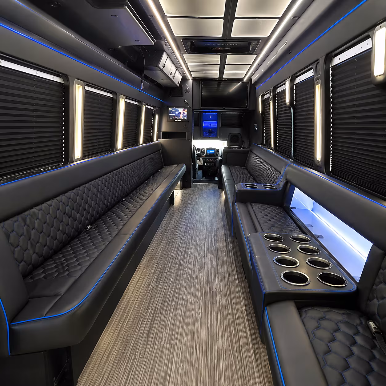 richmond party bus rental interior